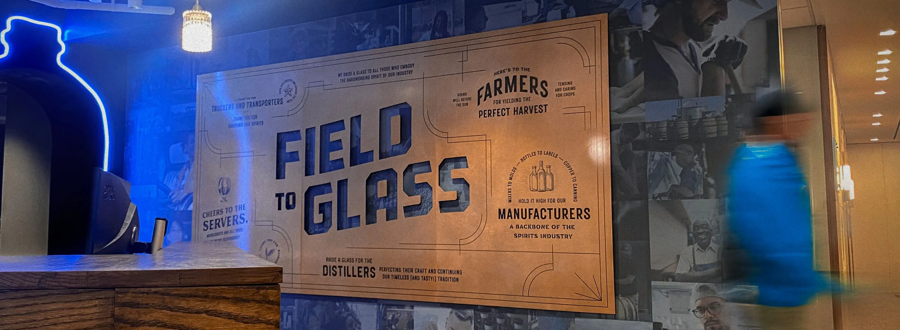 Field to Glass Copper Wall Installation