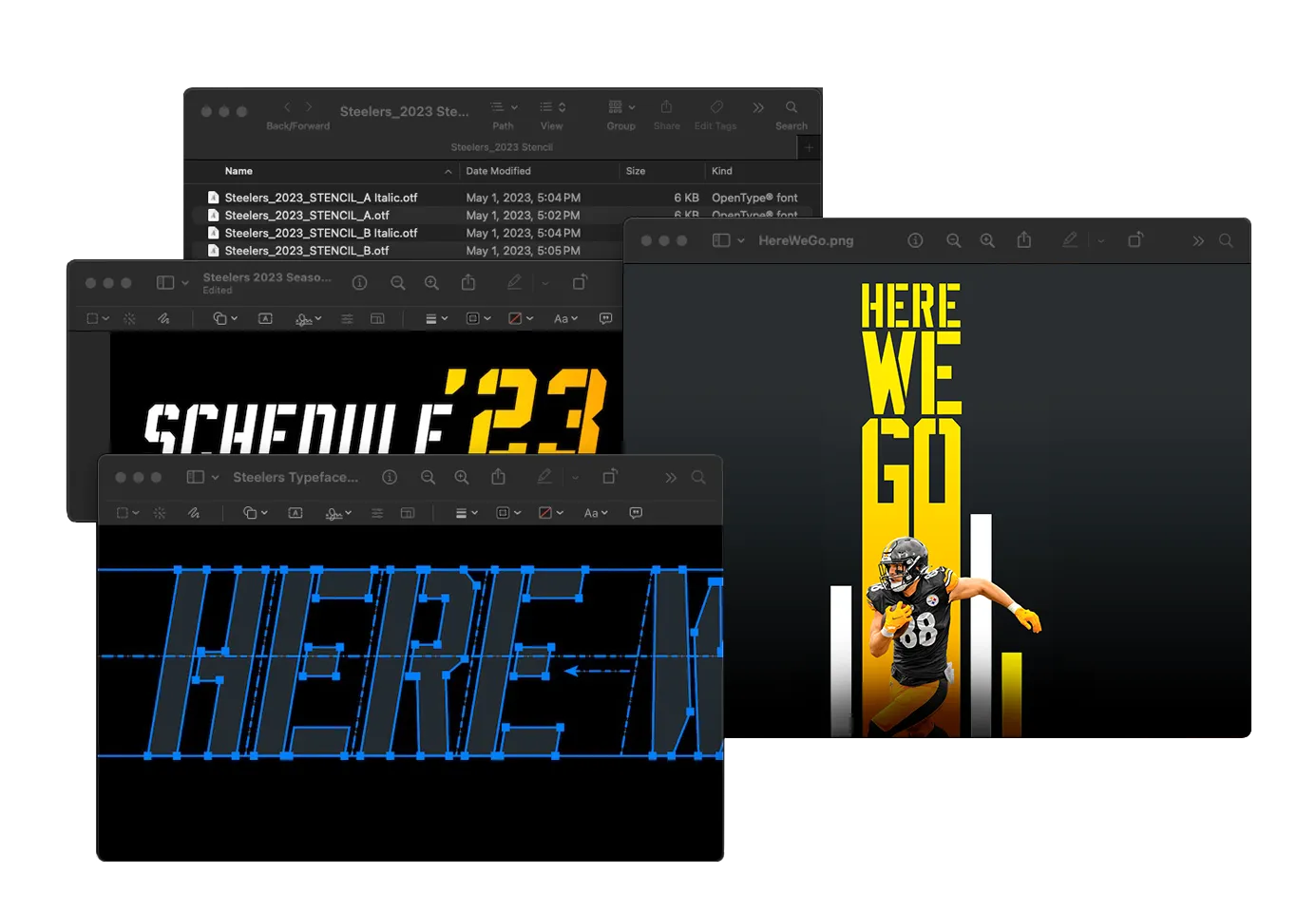 Custom Designed Steelers Typeface